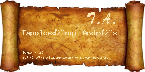 Tapolcsányi András névjegykártya
