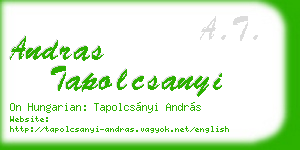andras tapolcsanyi business card