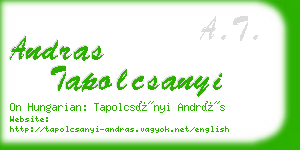 andras tapolcsanyi business card